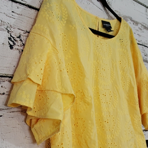 🆕️ Liz Claiborne Crochet Short Sleeve Top - Picture 3 of 6